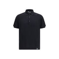 Premiata black cotton polo shirt with a classic collar and short sleeves, displayed on a plain background.