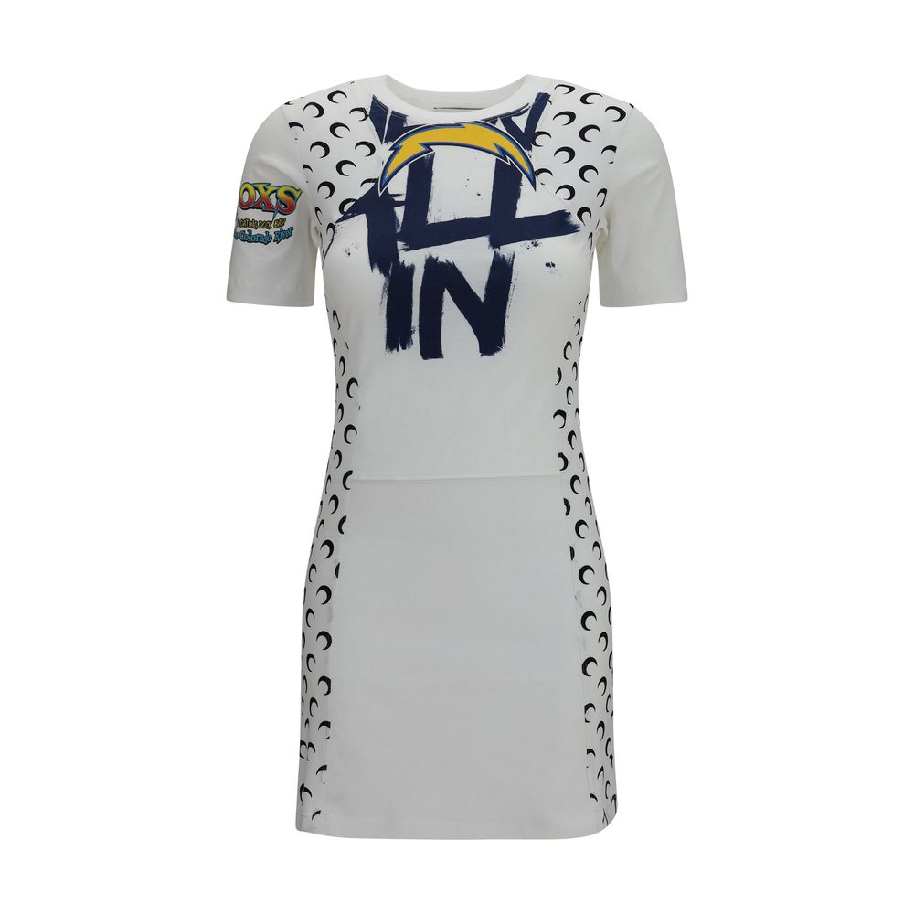 Marine Serre White Cotton Casual Dress Marine Serre