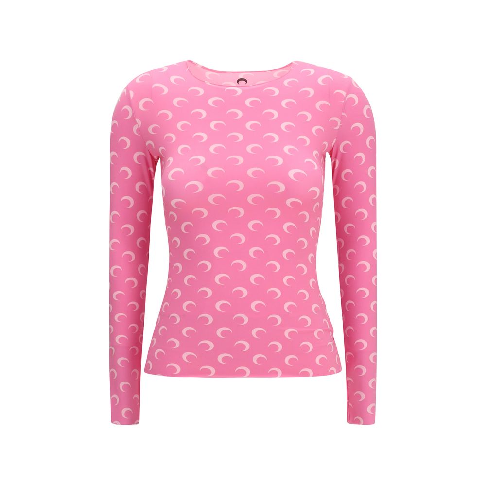 Marine Serre Multicolor Polyamide Long Sleeve T-Shirt Marine Serre