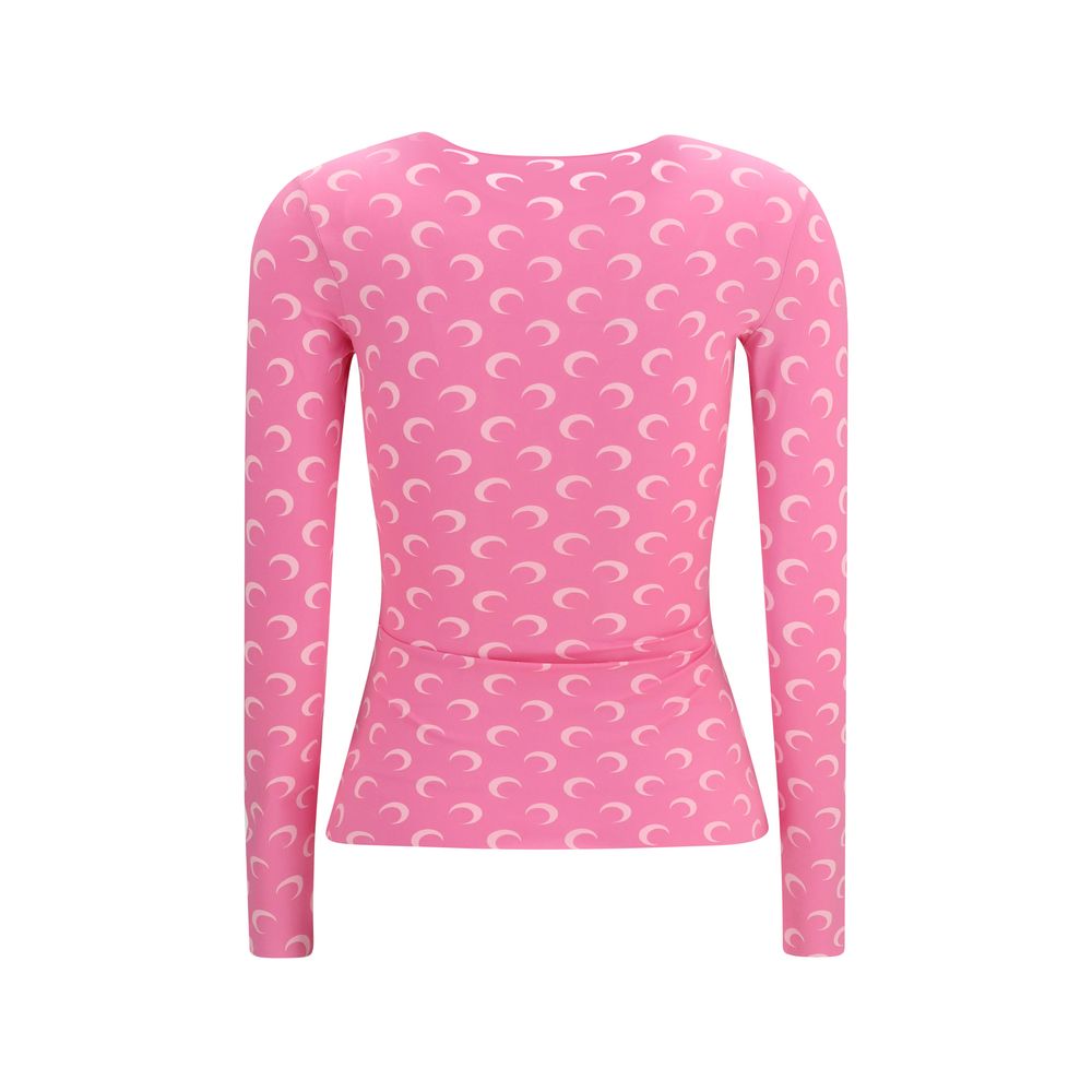 Marine Serre Multicolor Polyamide Long Sleeve T-Shirt Marine Serre