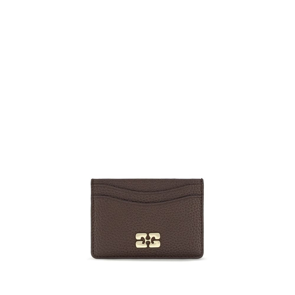Ganni Brown Recycled Polyester Wallet Ganni