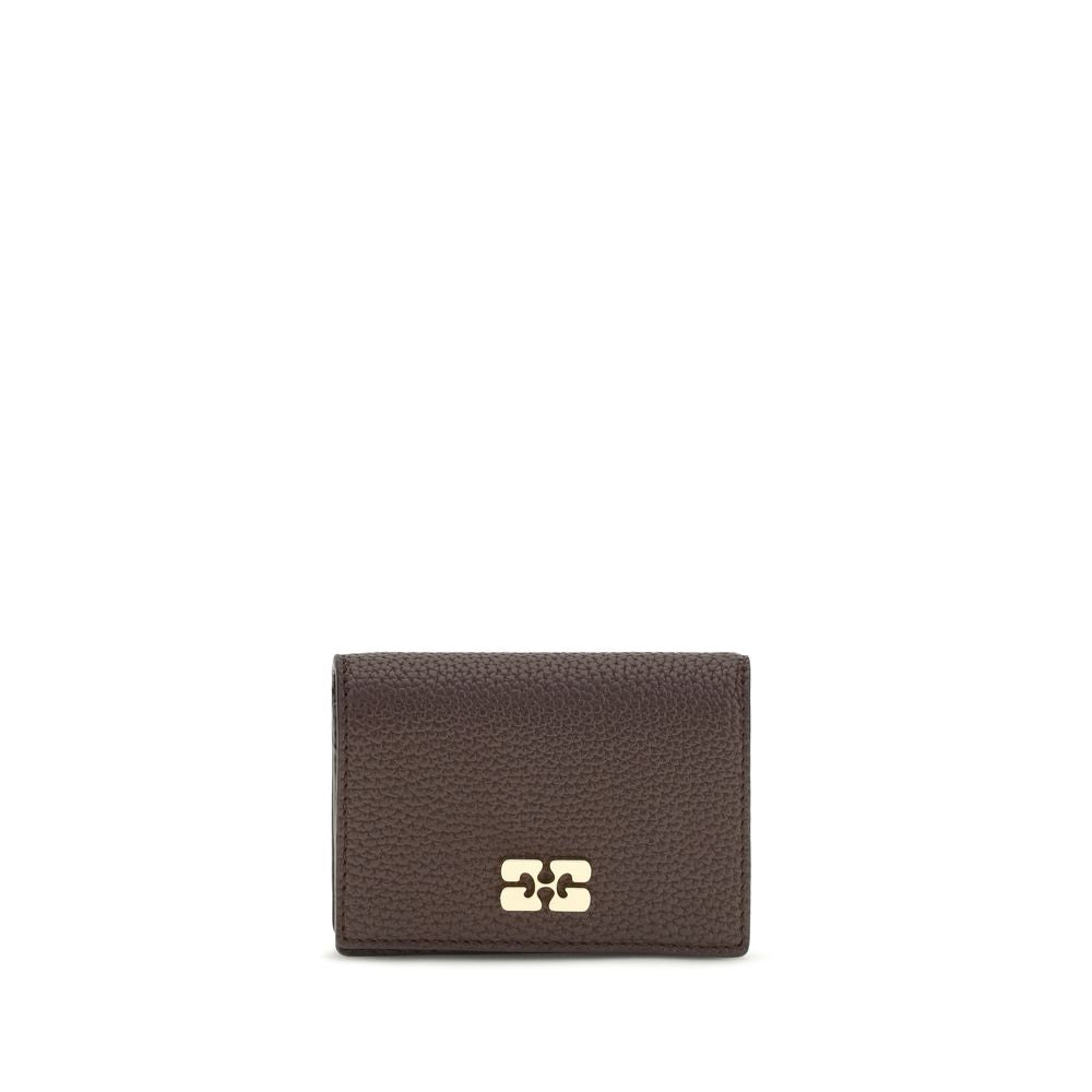 Ganni Brown Recycled Polyester Wallet Ganni