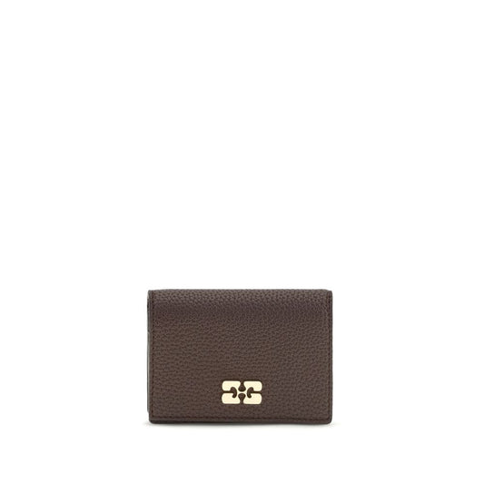 Ganni Brown Recycled Polyester Wallet Ganni