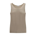 Brunello Cucinelli Beige Cashmere Sleeveles T-Shirt Brunello Cucinelli