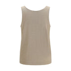 Brunello Cucinelli Beige Cashmere Sleeveles T-Shirt Brunello Cucinelli