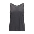 Brunello Cucinelli Gray Cashmere Sleeveles T-Shirt Brunello Cucinelli