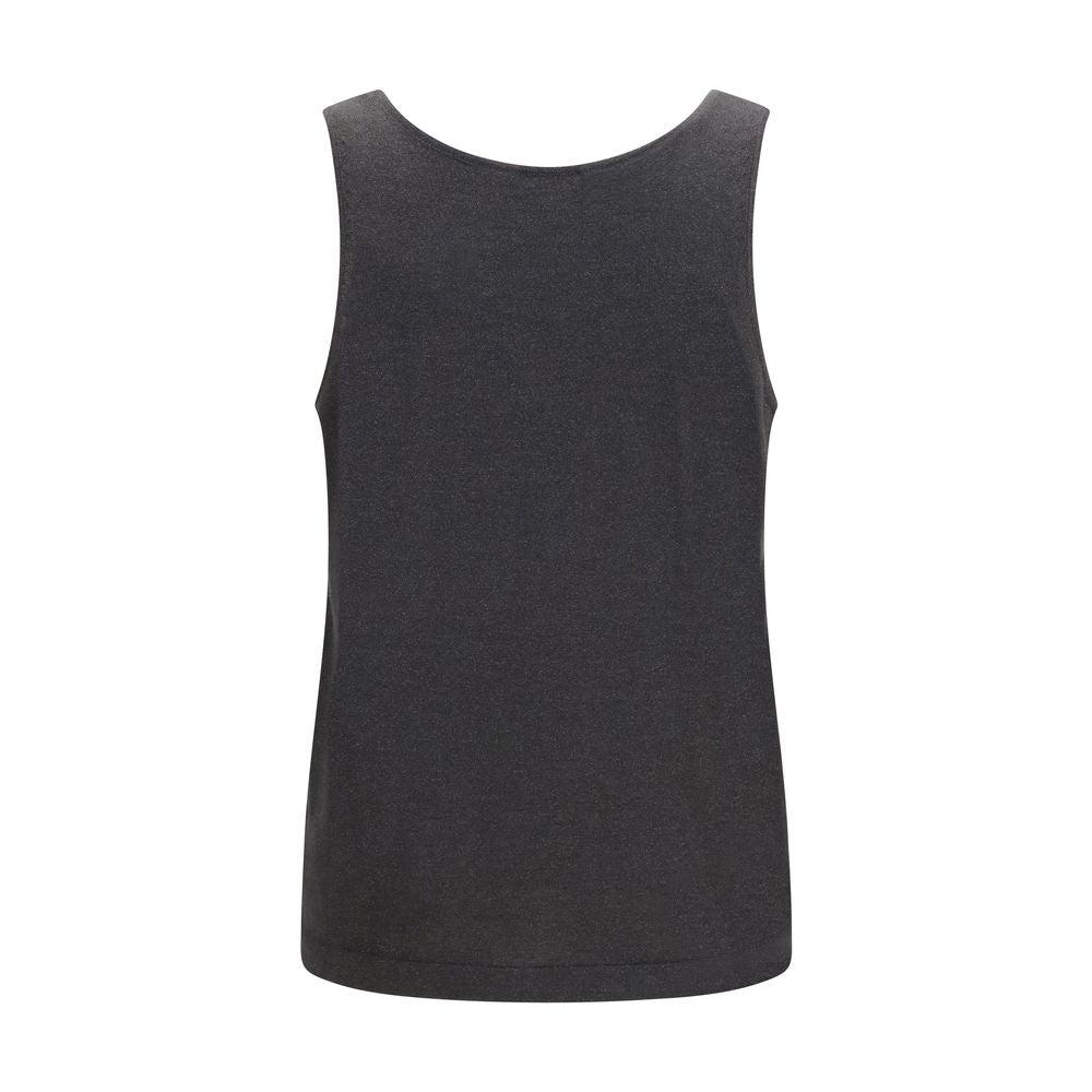 Brunello Cucinelli Gray Cashmere Sleeveles T-Shirt Brunello Cucinelli