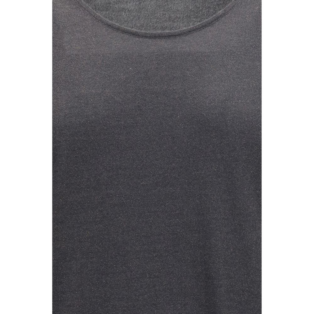 Brunello Cucinelli Gray Cashmere Sleeveles T-Shirt Brunello Cucinelli