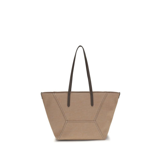 Brunello Cucinelli Beige Cotton Shoulder Bag Brunello Cucinelli