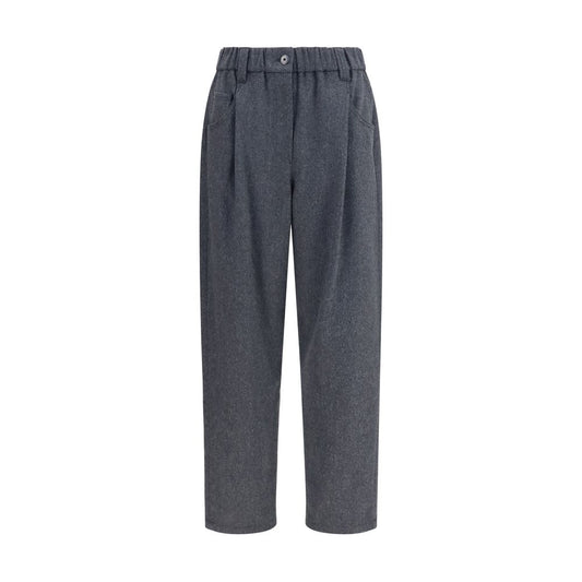 Brunello Cucinelli Gray Wool Oves Aries Casual Pants Brunello Cucinelli