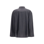 Brunello Cucinelli Gray Wool Oves Aries Dress Shirt Brunello Cucinelli