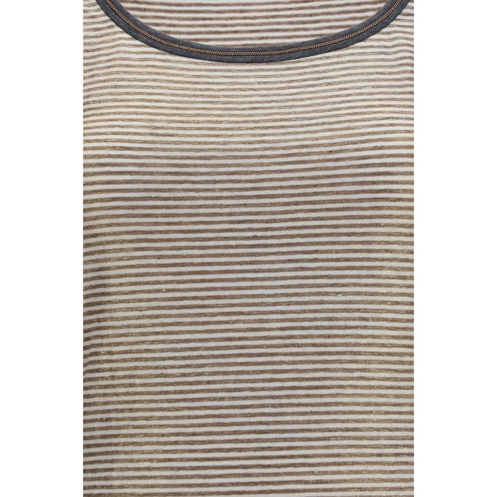 Brunello Cucinelli Beige Linen Tank Tops Brunello Cucinelli