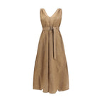 Brunello Cucinelli Beige Cotton Casual Dress