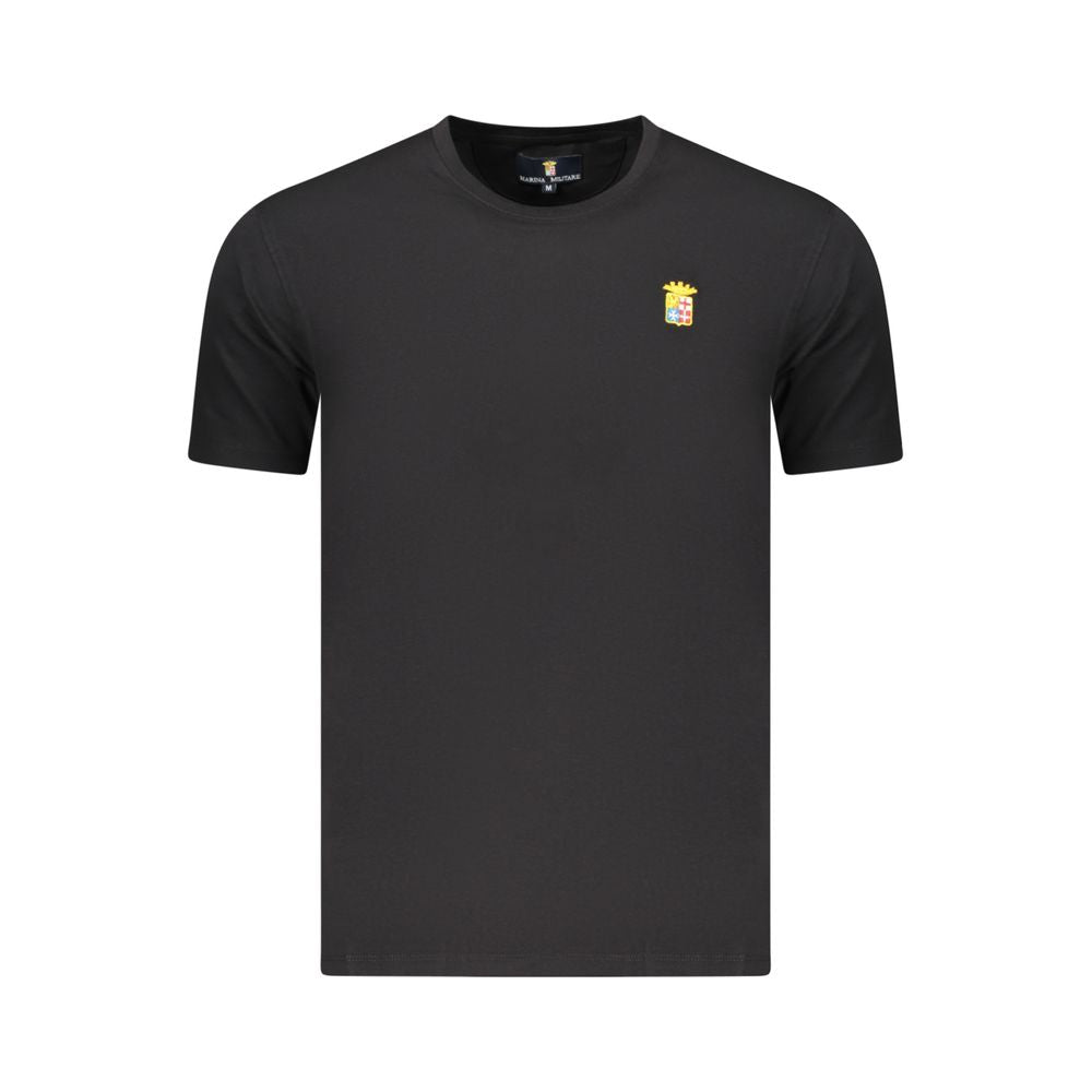 Marina Militare Black Cotton Men's T-Shirt Marina Militare