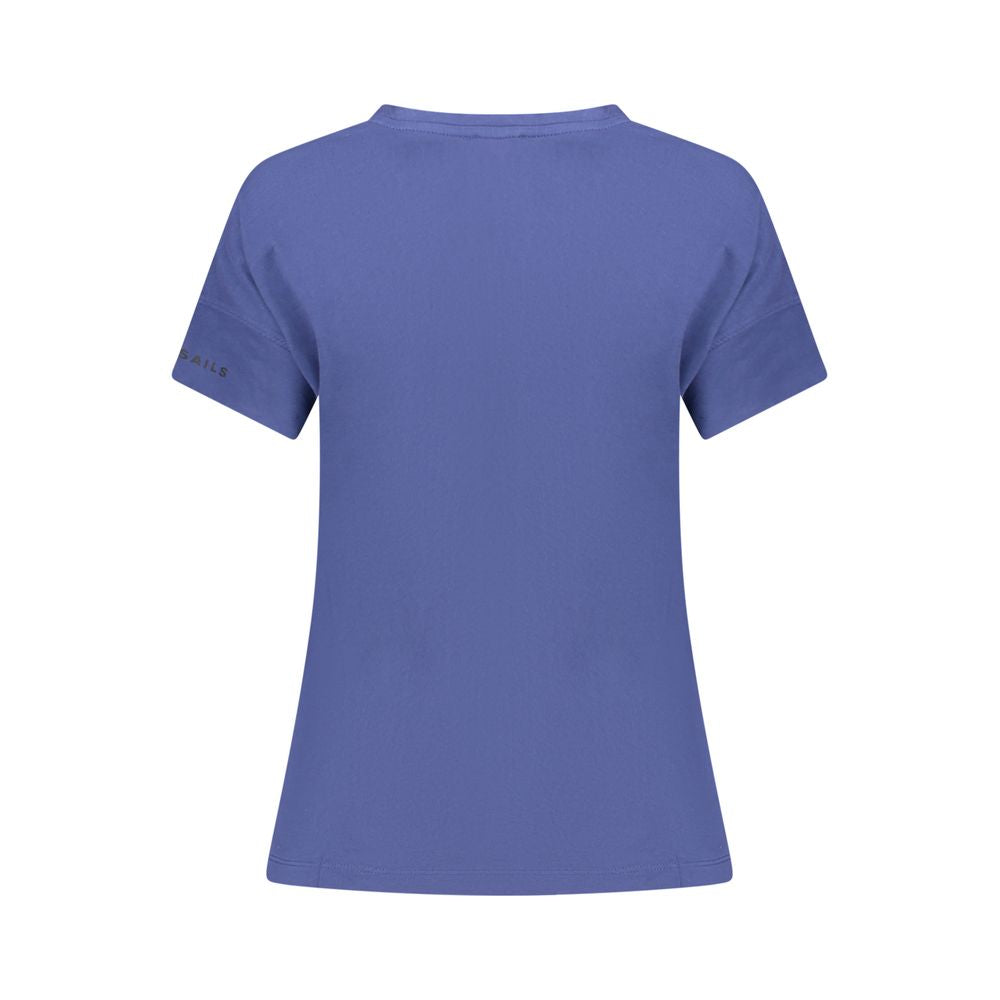 Blue cotton women’s T-shirt by North Sails featuring a classic fit and minimal branding, displayed flat on a white background.