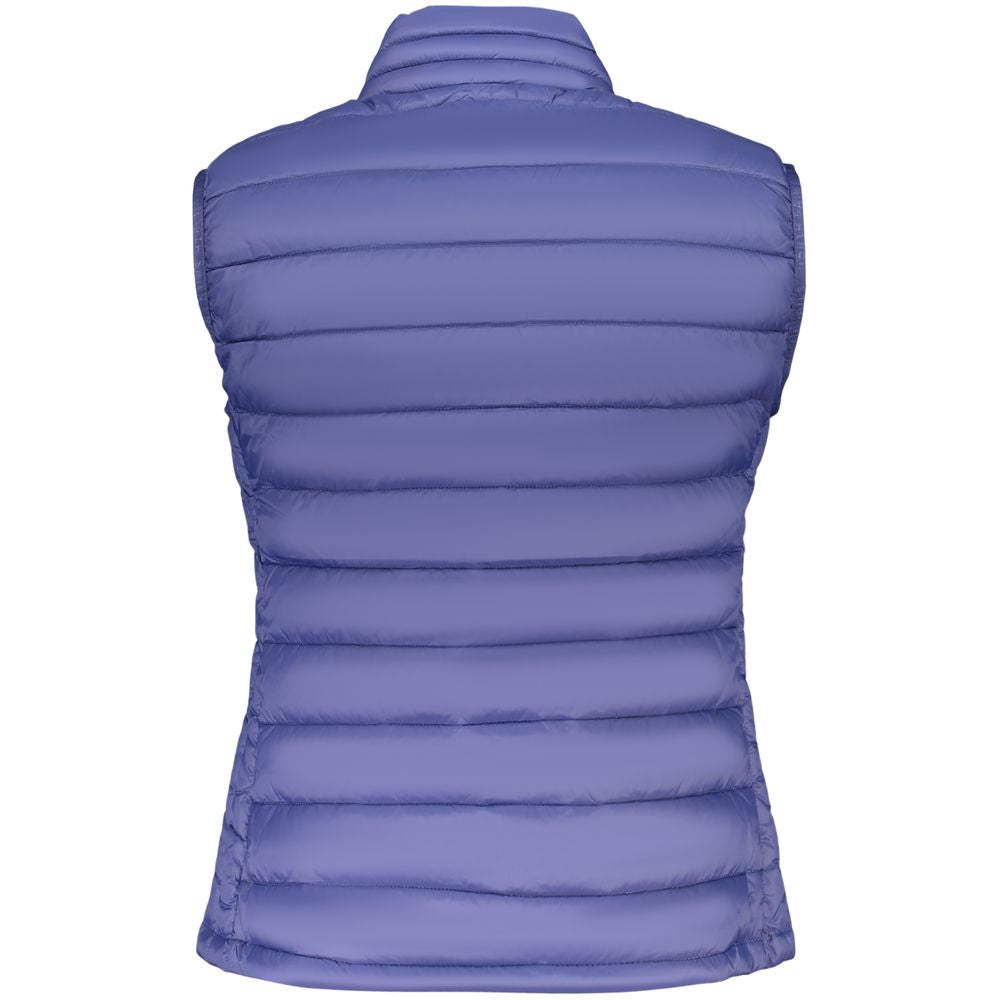North Sails blue polyester women's jacket displayed, featuring a sleek design suitable for casual or outdoor wear.
