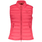 North Sails Rosso polyester women's vest displayed on a hanger, showing its sleek design and vibrant color.