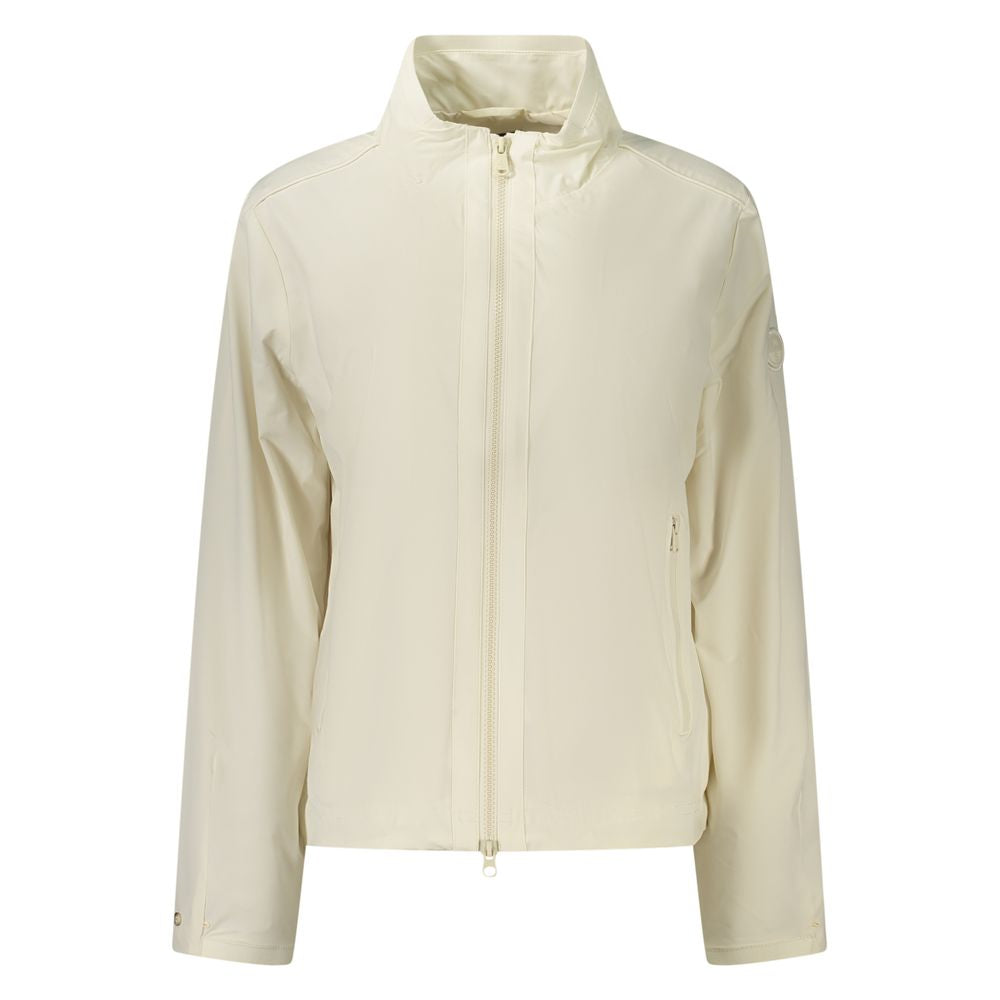White nylon women's jacket by North Sails with a sleek, lightweight design and zippered front, perfect for casual wear.