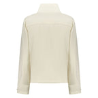 North Sails white nylon women's jacket displayed on a hanger, showcasing its lightweight and stylish design.