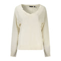 North Sails white cotton women's sweatshirt with a crew neckline and long sleeves, casual style for everyday wear.