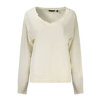 North Sails white cotton women's sweatshirt with a crew neckline and long sleeves, casual style for everyday wear.