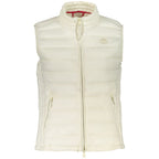 North Sails Bianco Polyester Women's Jacket, lightweight with a sleek design, shown in a close-up of the fabric and collar details.