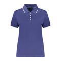 North Sails blue modal women's polo shirt displayed flat, showing its classic collar and short sleeves.