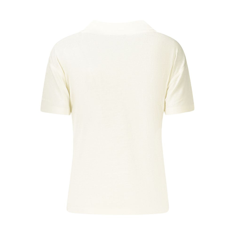 North Sails Bianco Viscose women's T-shirt, white short-sleeve top with round neckline and relaxed fit, casual and stylish.