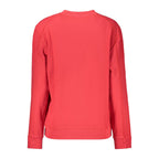 North Sails Rosso Cotton Women's Sweatshirt in red, featuring a casual fit and crew neckline, displayed on a hanger.