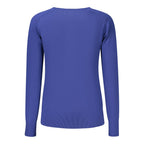 North Sails blue viscose women's shirt displayed on a hanger, showcasing lightweight fabric and casual style.