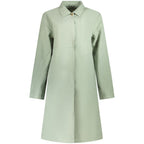Green North Sails cotton women's coat hanging on a wooden hanger, showcasing a stylish and casual outerwear piece.