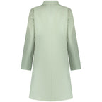 Green cotton women's coat by North Sails, tailored fit with a classic collar and button closure, displayed on a hanger.