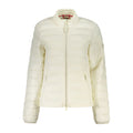 North Sails white polyester women's jacket displayed with front view, showing lightweight design and casual style.