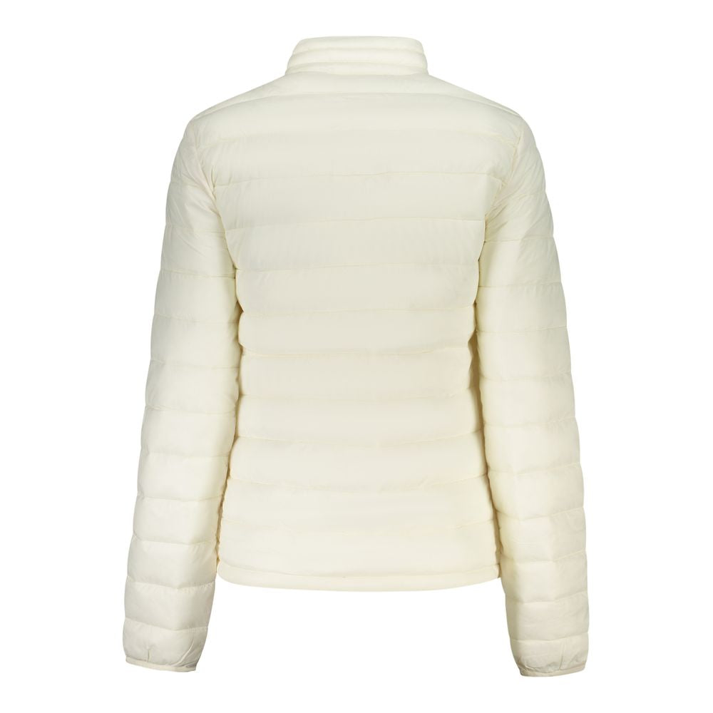 White polyester women's jacket by North Sails, featuring a sleek design and front zipper, perfect for casual or sailing wear.