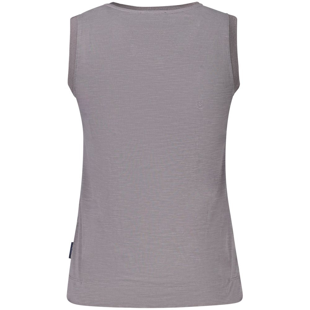 Gray North Sails women's modal tank top with sleeveless design and round neckline, made from soft, lightweight fabric.