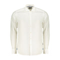 North Sails Bianco cotton men's shirt displayed, featuring a classic design with a collar and button-up front.