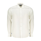North Sails Bianco cotton men's shirt displayed, featuring a classic design with a collar and button-up front.
