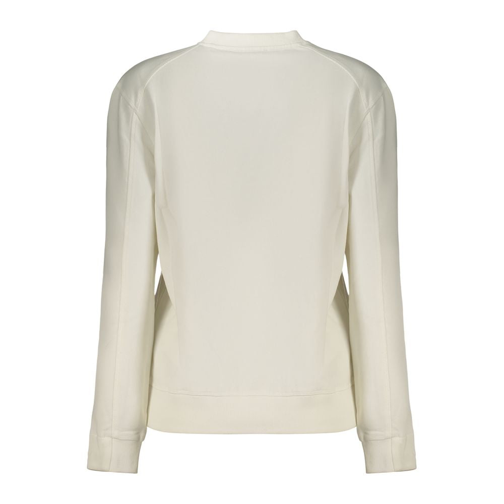 White cotton women's sweatshirt by North Sails with a casual fit and soft fabric, perfect for everyday wear.