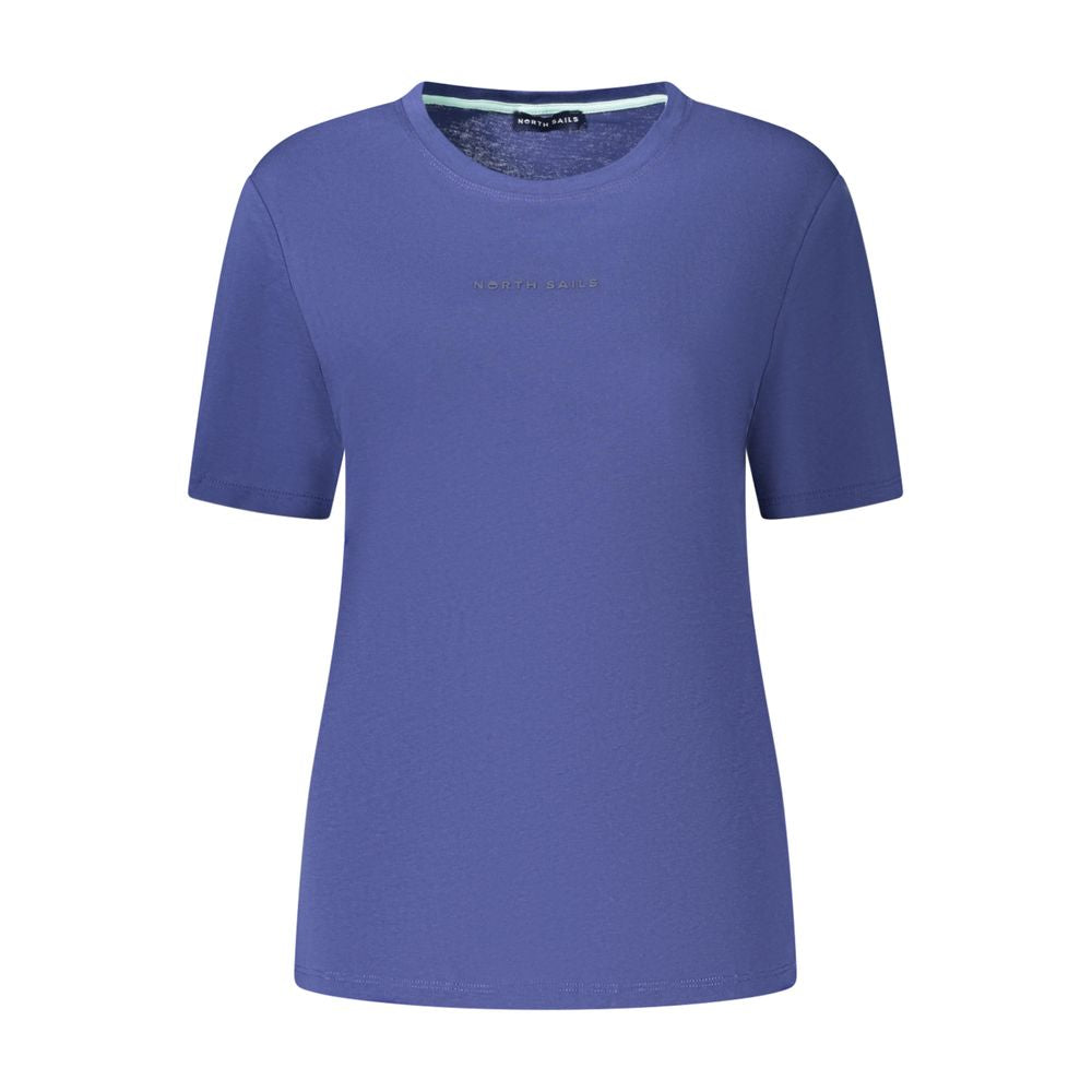 Blue cotton women's T-shirt by North Sails with a casual fit and short sleeves, shown on a plain background.