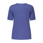 North Sails blue cotton women's T-shirt with short sleeves and crew neck, casual and comfortable for everyday wear.