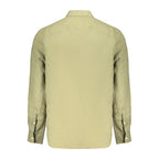 Men's green linen shirt by North Sails, featuring a classic collar and button-up front, displayed on a neutral background.