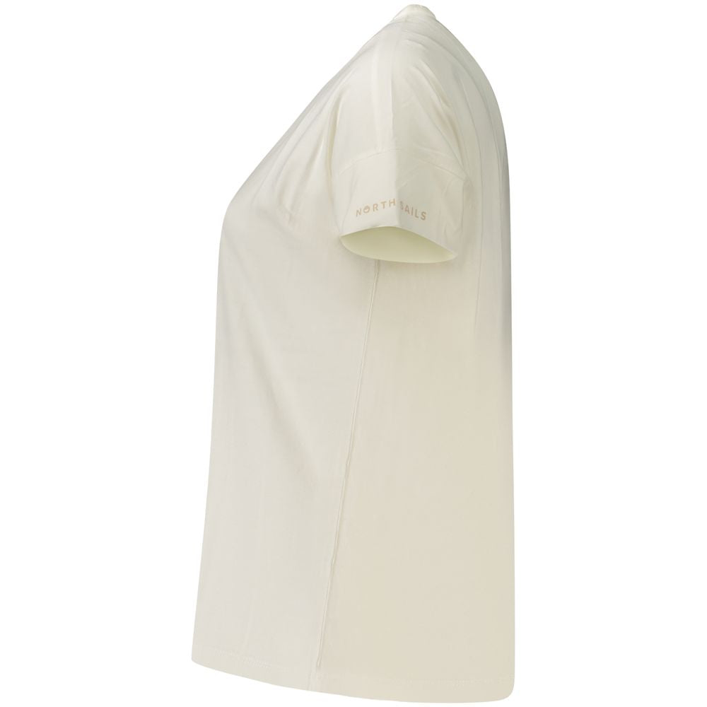 North Sails Bianco Cotton women's T-shirt featuring a classic fit and soft white fabric, perfect for casual summer wear.