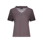 Gray North Sails women's viscose T-shirt with a relaxed fit and short sleeves, displayed on a white background.