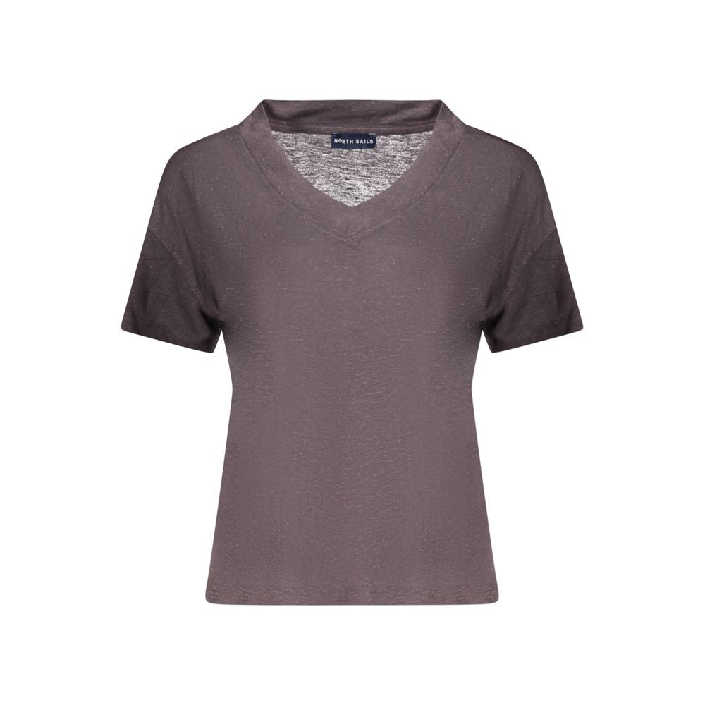 Gray North Sails women's viscose T-shirt with a relaxed fit and short sleeves, displayed on a white background.
