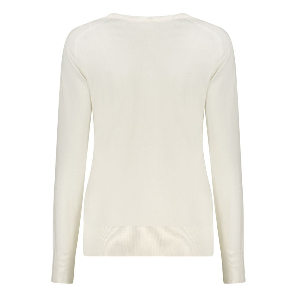 North Sails Bianco Viscose women's shirt with long sleeves and collar, lightweight and stylish for casual wear.