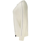 North Sails Bianco Viscose women's shirt displayed on a hanger, featuring a classic design and lightweight fabric.