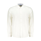 White cotton men's shirt by North Sails, featuring a classic fit with a button-down collar and subtle branding details.