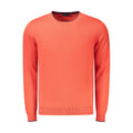 Red cotton men's sweater by North Sails with a classic crewneck design and ribbed cuffs and hem.