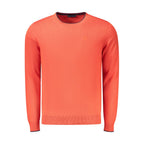 Red cotton men's sweater by North Sails with a classic crewneck design and ribbed cuffs and hem.