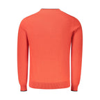 Red cotton men's sweater by North Sails, featuring a classic knit design and crew neckline, shown on a neutral background.